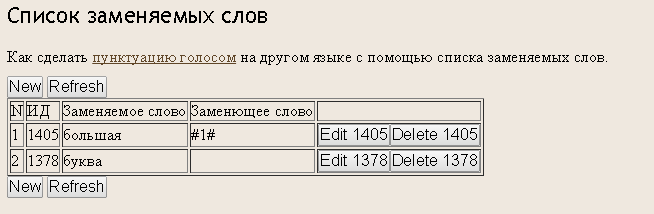 Присвоение псевдокоманды заменяемого слова